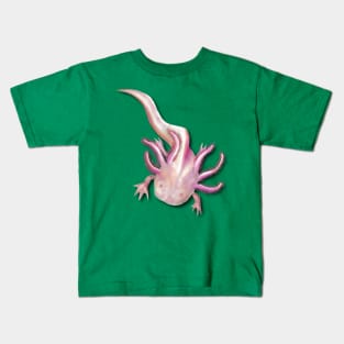 Illustrated Albino Axolotl Kids T-Shirt